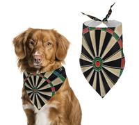 Dart Board Dog Bandana Triangle Dog Scarf Washable Polyester Dog Bibs Cute Pet Bandana for Medium Large Dogs Puppy and Cats