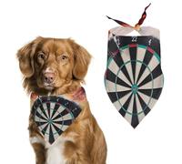 Dart Board Dog Bandana Triangle Dog Scarf Washable Polyester Dog Bibs Cute Pet Bandana for Medium Large Dogs Puppy and Cats