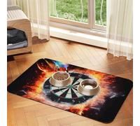 Dart Board Dog Food Mats for Floors, 12x18 Inch Non-Slip Super Absorbent Pet Food Mat, Dishwasher Dog Mat for Food and Water, Cute Rubber Quick Dry Pet Feeding Mat for Dogs Puppy Cats