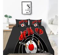 Dart Board Duvet Cover Double 3D Printed Teenagers Bedding Set 3 Piece Soft Microfibre Quilt Cover 200x200 cm and 2 Pillowcases 50x75 cm with Zipper A-1797