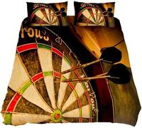 Dart Board Duvet Cover Double Darts Bedding Quilt Cover 3 Pcs, 3D Teens Print Reversible Bedding Set Ultra Soft Brushed Microfiber Bed Set Bedroom Decor, 2 Pillowcases b2163