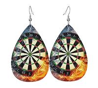 Dart Board Earrings For Women'S Earrings, Leather Earrings For Girls, Novelty Teardrop Earrings, Stylish And Beautiful., One Size, Leather, No Gemstone