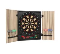 Dart Board Electronic Game Indoor Console 12 Soft Darts LED Kids Fun Play Beige