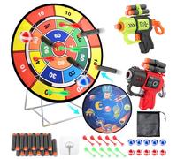 Dart Board for Kids, 29" Double-Sided Dart Board Garden Game for Kids, Standing & Hanging Shooting Boys Girls Toys Set with Sticky Balls and Darts, Indoor/Outdoor Party Game Toys Gifts for 8+ Year Old