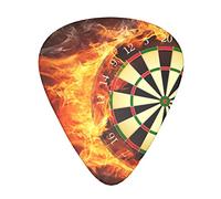 Dart Board Guitar Picks 12 Pcs Classical Triangle Guitar Plectrums Includes Thin, Medium & Heavy Gauges 3 Sizes for Bass Electric Acoustic Guitars Ukulele with Organizer Storage Box