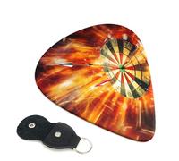 Dart Board Guitar Plectrums, 6 Guitar Plectrums, Double Sided Printing, For Acoustic Guitar, Bass, Ukulele, Electric Guitar (0.46 Mm 0.71 Mm 0.96 Mm)