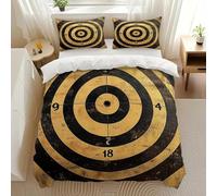 Dart Board King Size Duvet Cover Sets Sports Bedding Sets King Size Quilt Cover 3D Printed Soft Microfibre Duvet Covers with Zipper and 2 Pillowcases D1935