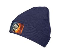 Dart Board Knitted Hat,Warm Slouchy Beanie Hat Winter Soft Warm Soft Daily Beanie in Fine Knit, Navy Blue, One Size