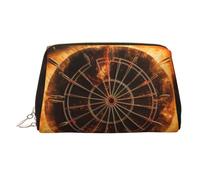 Dart Board Leather Makeup Bag, Large-Capacity Travel Storage Bag, Dual-Purpose Toiletries and Makeup Bag