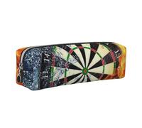 Dart Board Leather Pencil Case Stationery Bag Pen Holder for Work & Office Zippered Pen Pouch