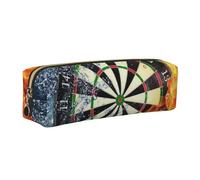 Dart Board Leather Pencil Case Stationery Bag Pen Holder for Work & Office Zippered Pen Pouch