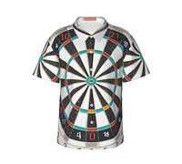 Dart Board Men's Hawaiian Shirts Button Down Casual Shirts Summer Beach Shirts Vacation Floral Shirts Tops, Black, L-4XL