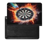 Dart Board Passport Holder Cover Leather Passport Wallet RFID Blocking Travel Wallet Documents Organizer Passport Protector Passport Cover for Men&Women