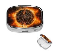 Dart Board Pill Box 2 Compartment Square Portable Pill Case for Pocket or Purse Pill Holder Weekly Pill Organizer Decorative Metal Medicine Vitamin Organizer Travel Gift