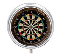 Dart Board Pill Box Medicine Pill Organizer 3 Compartment Daily Pill Case Small Pill Container Round Pill Holder Travel Pill Box Metal Pill Case for Purse Pocket