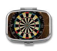 Dart Board Pill Case with 2 Compartment, Pill Organizer Portable Square Pill Box,Vitamin Pill Organizer for Pocket Purse and Travel