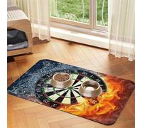 Dart Board print PU Leather Feeding Mat for Dogs Cats Pet Food Mat Absorbent Non-Slip Rubber Bottom