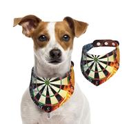 Dart Board Printed,Dog Bandanas Cotton Pet Scarf Adjustable Bibs for Pet,S