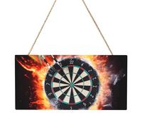 Dart Board Rectangular MDF Wood Plaque Wall Art with Full Print and Hanging Rope for Home Wall Decor, Farmhouse Sign for Door, Window or Wall (Multiple Sizes)