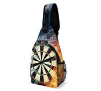 Dart Board Target Ice Fire Art Single Shoulder Large Capacity Chest Bag Suitable for Outdoor Travel Unisex
