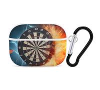 Dart Board Target Water Fire Headphone Case Compatible with AirPods Pro PC Shell Carrying Case with Keychain White-style