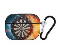 Dart Board Target Water Fire Headphone Case Compatible with AirPods Pro PC Shell Carrying Case with Keychain Black-style