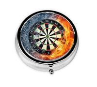 Dart Board This Small, Round Pill Box is a Portable Travel Medicine Organizer with Three compartments for Storing Daily medications.