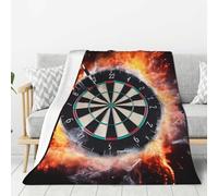 Dart Board Throw Blanket 120 x 150 cm Flames Flannel Fluffy Fleece Blanket Soft Lightweight Warm Blankets and Throws for Bed Sofa and Couch A-3965