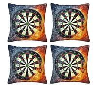 Dart Board Throw Pillow Cases 4 Pack Square Pillowcases Super Soft Pillow Protectors With Zipper For Couch Livingroom Sofa Bed Office Car,40x40 Cm