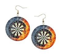 Dart Board Trendy Leather Earrings For Women Dangle 1 Pair Lightweight Printed Piercing Earrings Jewelry Gifts For Women Girls