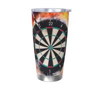 Dart Board Tumbler with Lids, 20 oz Double Wall Vacuum Water Bottle Stainless Steel Insulated Coffee Mug Leakproof Travel Thermal Cup for Hot and Cold Drinks