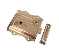 Dart Brass Flange Door Rim Latch 79mm Backset - Polished Brass