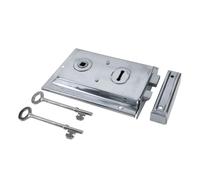 Dart Brass Flange Rim Lock 107mm Backset - Polished Chrome