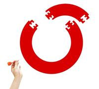 Dart Catchring Surround, Surround Collection Ring, Dart Backboard, Eva Puzzle Ring Design, Dartboard Border, Five-Piece Outer Ring Frame, Removable, Easy to Pack, Total Diameter 72 cm (Red)