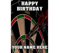 dart darts Birthday Greeting Personalised Card A5 Any Name te2