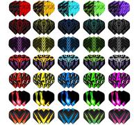 Dart Flights - 35 Unique Sets (105 Pieces) for Steel/Soft Tip Darts - 7 Designs × 5 Colours - 100 Micron PET