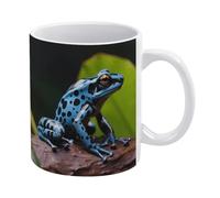 Dart Frog Blue Ceramic Coffee Mug, 11.2 Oz Tea Cup with Handle, Coffee Cup for Latte Hot Tea Cappuccino Mocha Cocoa