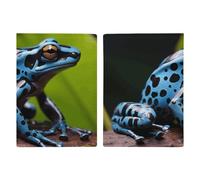Dart Frog Blue Passport Holder with Card And Ticket Slot, PU Leather Passport Case Easy Access, Travel Essentials Document Organizer Waterproof Travel Wallet for Men Women