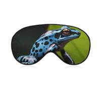 Dart Frog Blue Sleep Mask for Women Men Side Sleeper Eye Cover with Adjustable Strap Soft Breathable Blackout Mask Slip-Free Deep Sleeping Travel Essentials