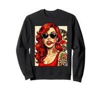 Dart Girl - Bullseye Babe Retro Rockstar Groovy Darts Sweatshirt