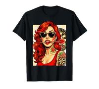 Dart Girl - Bullseye Babe Retro Rockstar Groovy Darts T-Shirt