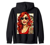 Dart Girl - Bullseye Babe Retro Rockstar Groovy Darts Zip Hoodie