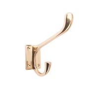 Dart Hat & Coat Hook With Square Base - 90mm X 120mm - Polished Brass