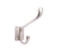 Dart Hat & Coat Hook With Square Base - 90mm X 120mm - Satin Nickel