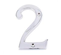 Dart Number 2 Door Numeral - Polished Chrome