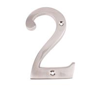 Dart Number 2 Door Numeral - Satin Nickel