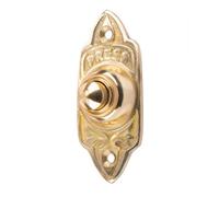 Dart Oblong Classic Ornate Bell Push For Door Bell (75mm) - Polished Brass