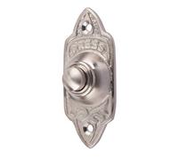 Dart Oblong Classic Ornate Bell Push For Door Bell (75mm) - Satin Nickel