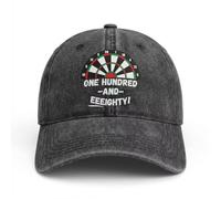 Dart One Hundred and Eighty! Print Baseball Cap - Funny Gifts for Darts Fans & Players, Dart Accessories Unisex Vintage Style Casual Cap for Pub and Streetwear
