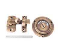 Dart Period Privacy Indicator Bolt Vacant Engaged Bathroom Lock - Antique Brass